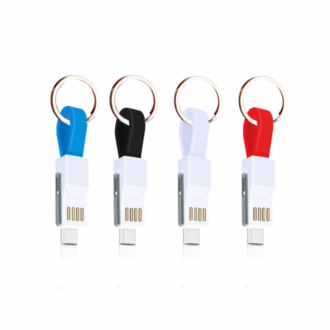 Мини брелок AKENSE 3 в 1 USB кабель Micro Type C