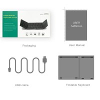Беспроводная перезаряжаемая складная клавиатура Qwerty с тачпадом