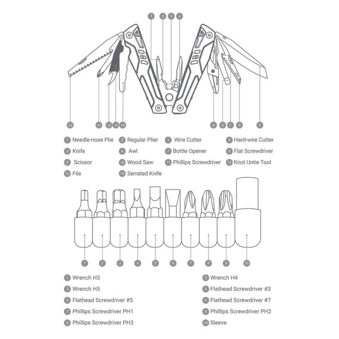 Мультитул Xiaomi NexTool Sailor Pro 14-in-1 Multi-Function Tools (NE20223/NE20045)