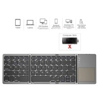 Беспроводная перезаряжаемая складная клавиатура Qwerty с тачпадом