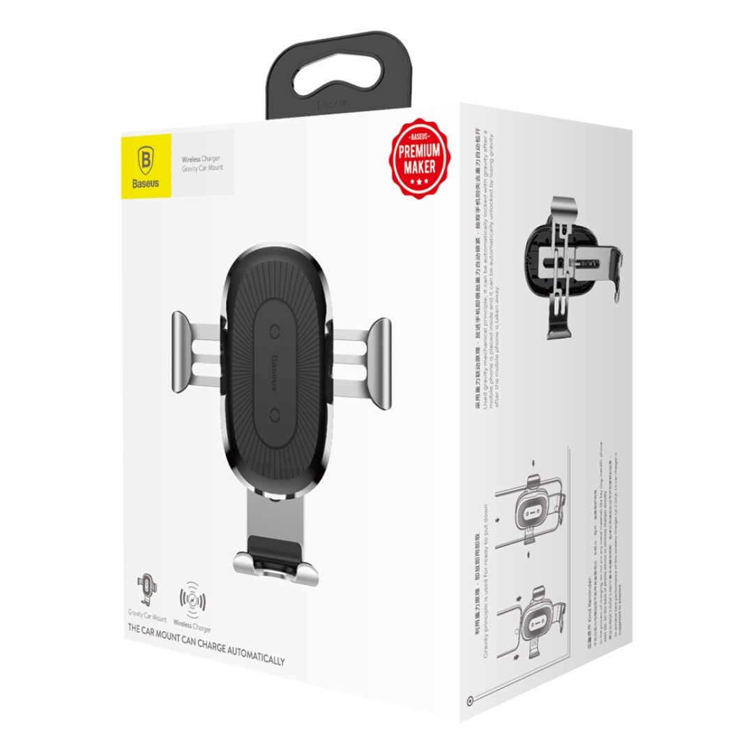 Автомобильный держатель с беспроводной зарядкой Baseus Osculum Type Wireless Charger Gravity Car Mount (WXYL-A01)