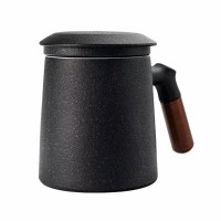 Керамическая кружка Xiaomi Pinztea Wooden Handle Ceramic Tea Cup