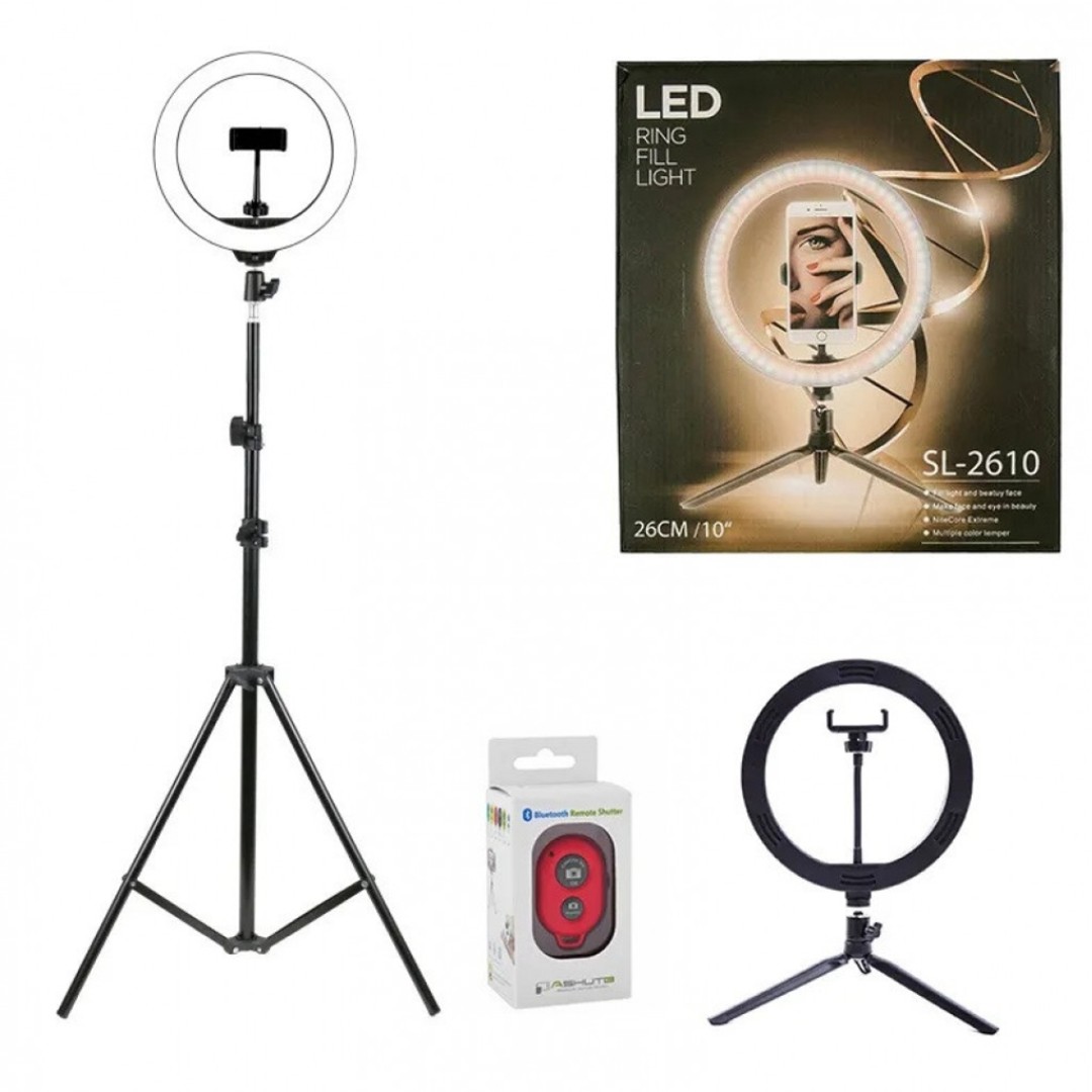 Кольцевая светодиодная лампа, 32 см Qwerty KissFashion (+штатив 215 см, держатель для смартфона)