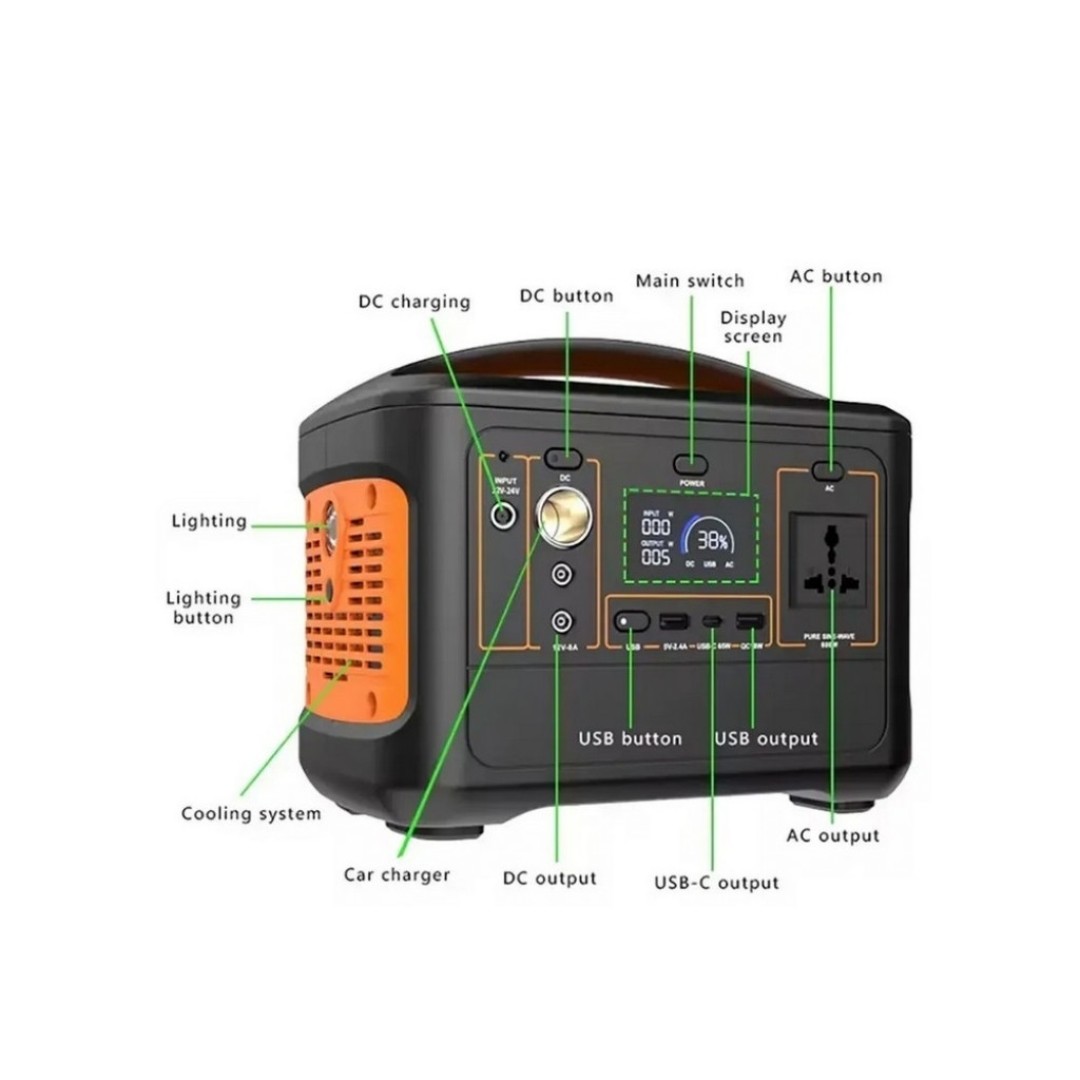 Портативная зарядная станция GREENOE Portable Power Station 568Wh EU600 25000mAh
