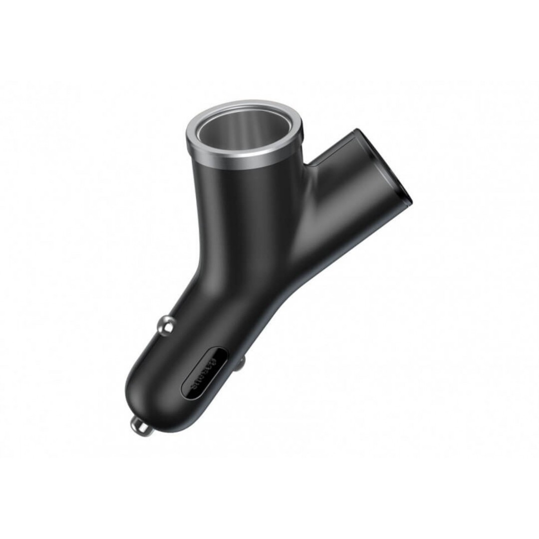 Автомобильное зарядное устройство Baseus Y Type Dual USB + Cigarette Lighter Extended Car Charger (BSC-C16N)