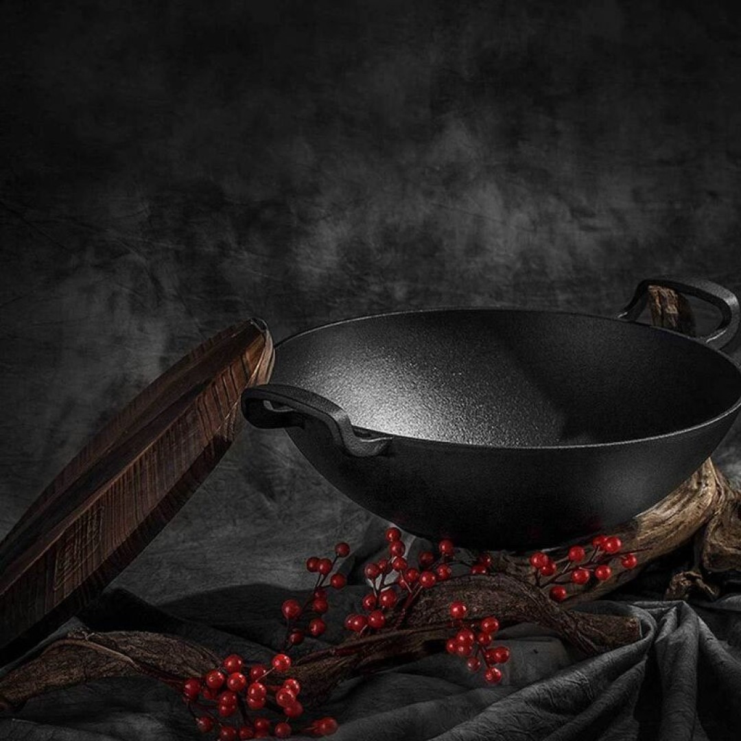Чугунная сковорода-вок Xiaomi Yi Wu Yi Shi Сast Iron Wok