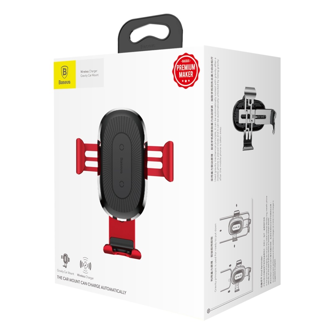 Автомобильный держатель с беспроводной зарядкой Baseus Osculum Type Wireless Charger Gravity Car Mount (WXYL-A01)