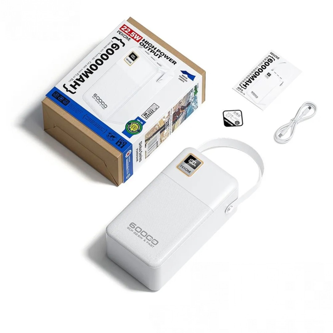 Внешний аккумулятор WEKOME Power Bank 60000mAh 22.5W (WP-76)