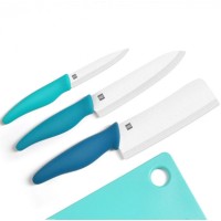 Набор кухонных ножей Xiaomi Huo Hou Ceramic Knife Chopping Block Kit Multicolour (3 ножа и доска) (HU0020)