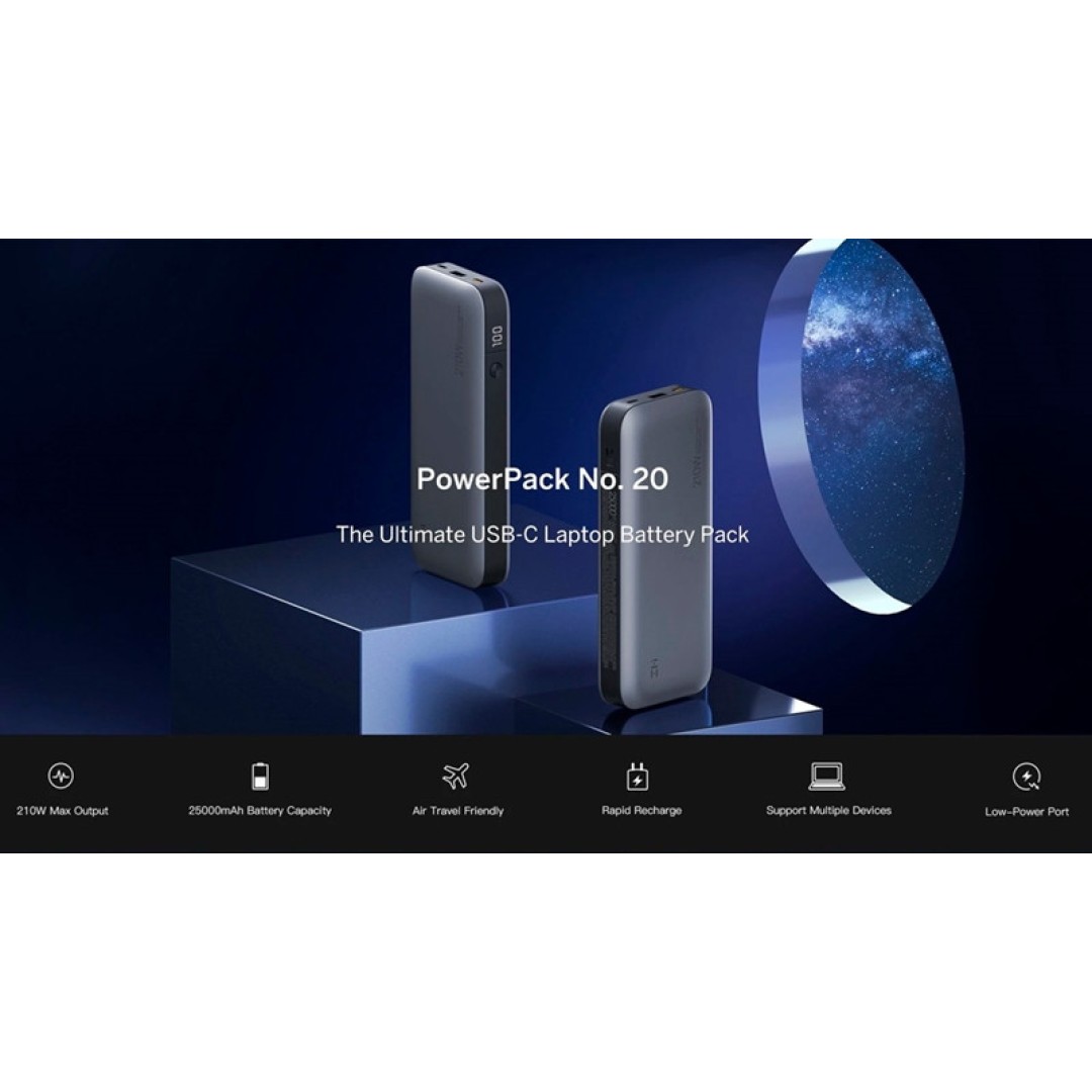 Внешний аккумулятор Xiaomi ZMI PowerPack 25000 mAh 210W Quick Charge 3.0 PD (QB826G)