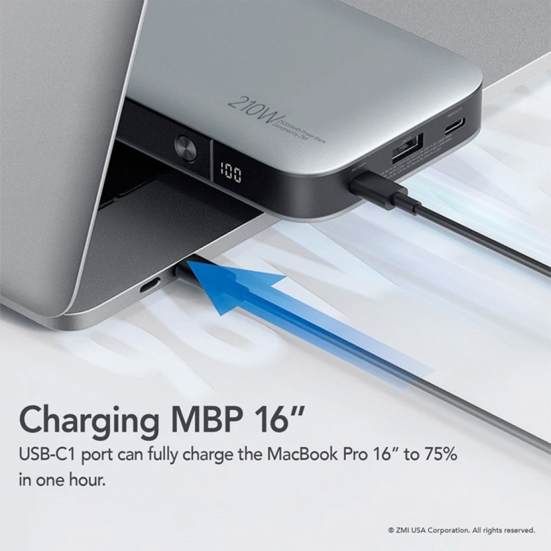 Внешний аккумулятор Xiaomi ZMI PowerPack 25000 mAh 210W Quick Charge 3.0 PD (QB826G)