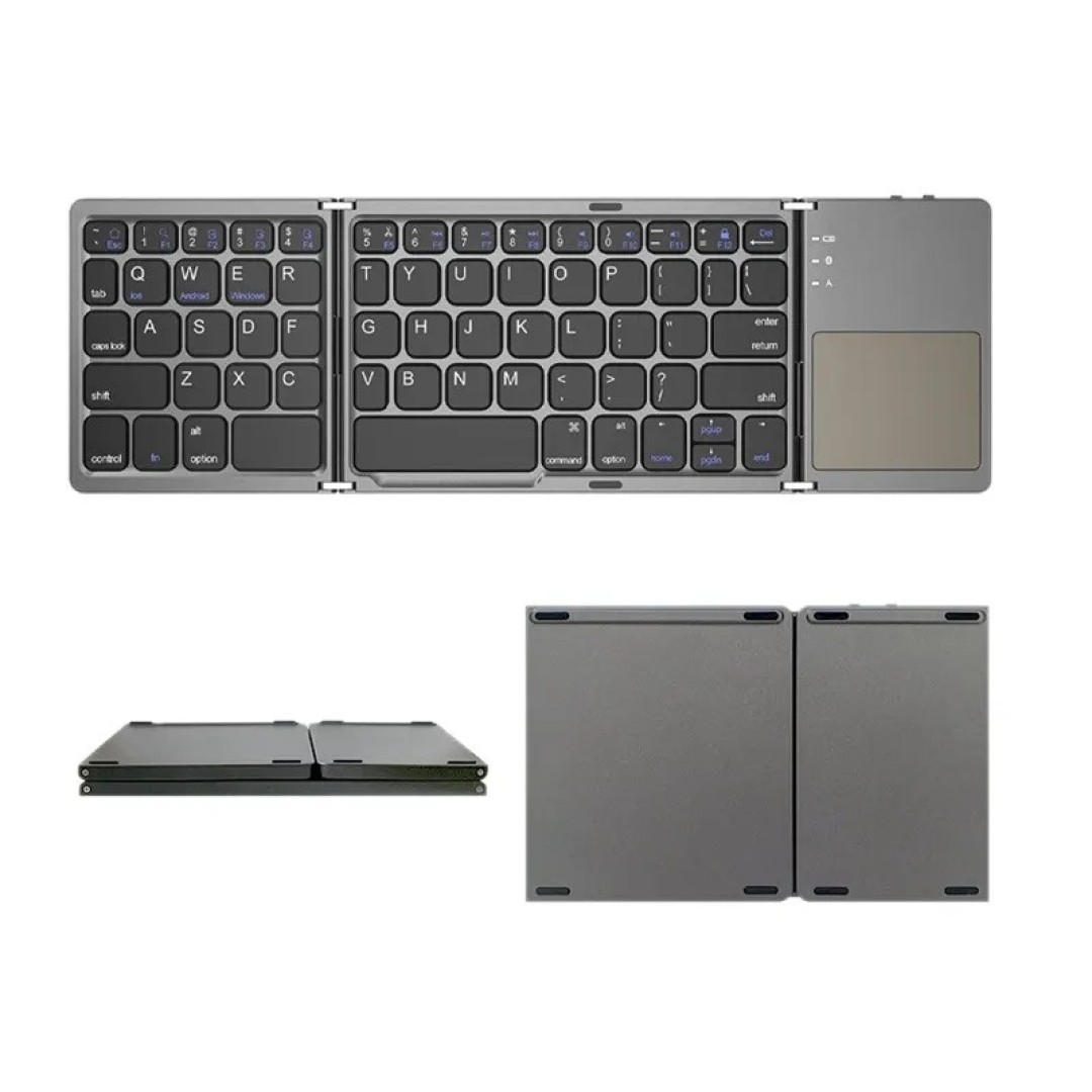 Беспроводная перезаряжаемая складная клавиатура Qwerty с тачпадом