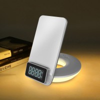 Беспроводное зарядное устройство с будильником 3 в 1 Qwerty Multifunctional Desktop Wireless Charger White