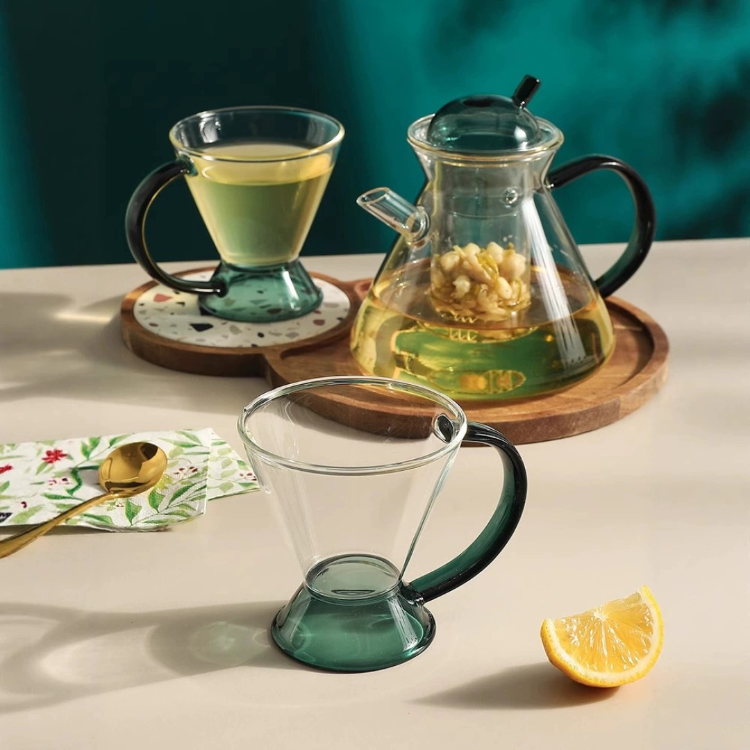 Чайный набор Jiuhe Mingjiang Entry Luxury Nordic Danish Glass Tea Set (чайник + 2 чашки)