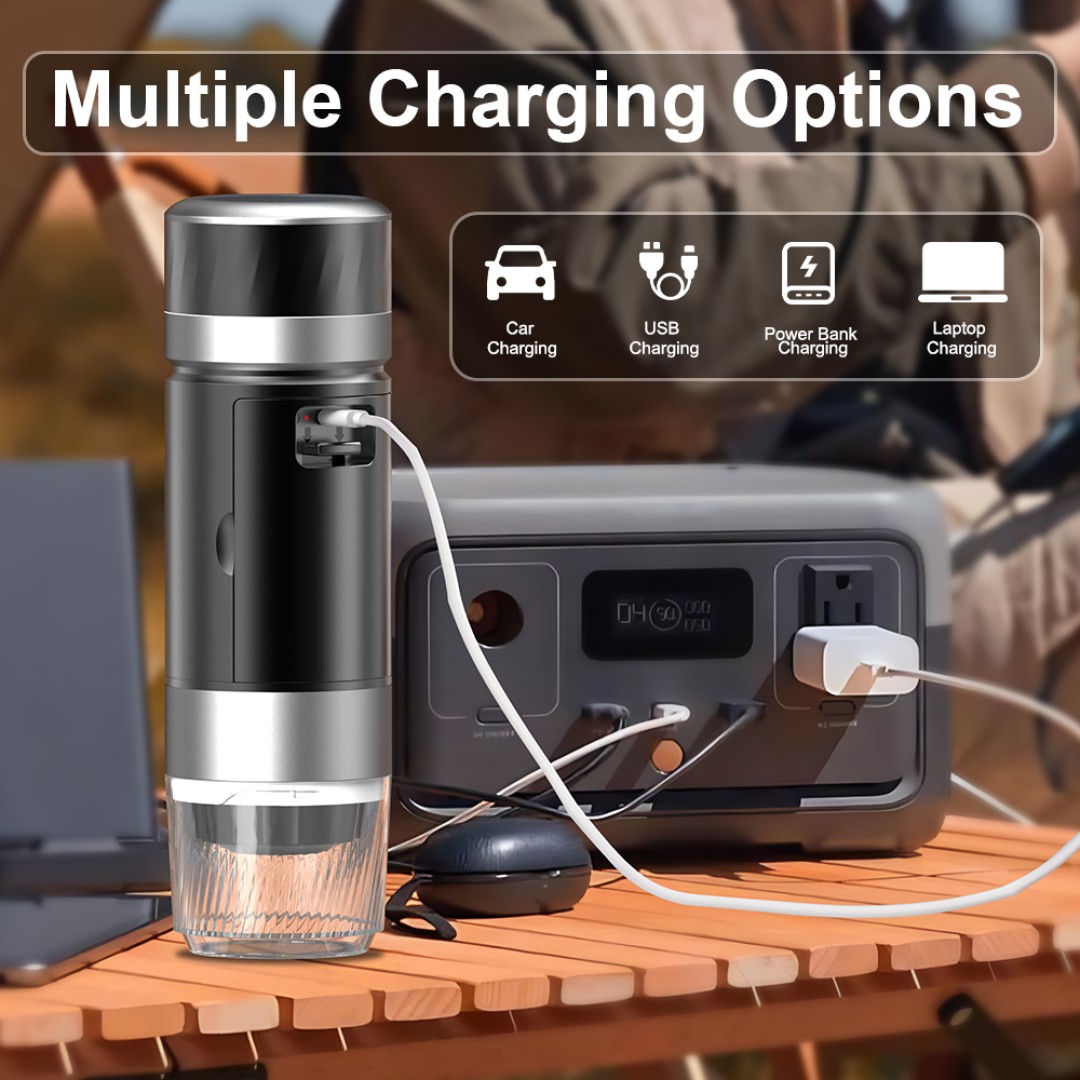 Портативная кофемашина Espresso с поддержкой капсул и молотого кофе, 20 бар, 2500 мАч, металлический зеленый