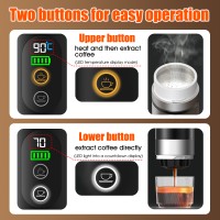 Портативная кофемашина Espresso с поддержкой капсул и молотого кофе, 20 бар, 2500 мАч, металлический серый