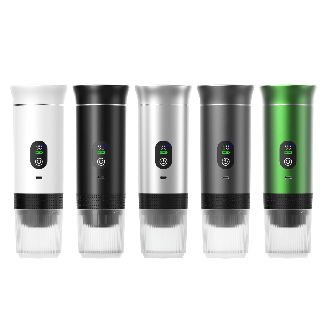 Портативная кофемашина Espresso KF-JN-02PRO2.0 с поддержкой капсул и молотого кофе, 20 бар, 150 мл, 2500 мАч*3, металлический черный + кейс для переноски