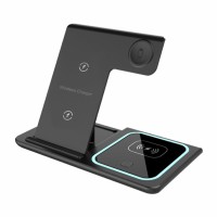 Беспроводное зарядное устройство 3 в 1 Qwerty Fast Charging Station Qi Stand Foldable 3 In 1 Wireless Charger
