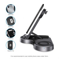 Беспроводное зарядное устройство 3 в 1 Qwerty для Apple AirPods Pro Black (HYY-WC-011)