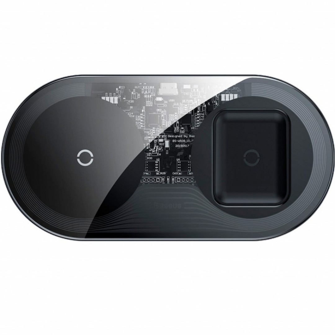 Беспроводное зарядное устройство 2 в 1 Baseus Simple 2 in1 Wireless Charger Turbo Edition 24 Вт (TZWXJK-B01)