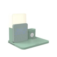 Беспроводное зарядное устройство 3 в 1 с будильником Qwerty Qi Wireless Charger для iPhone, iWatch и AirPods