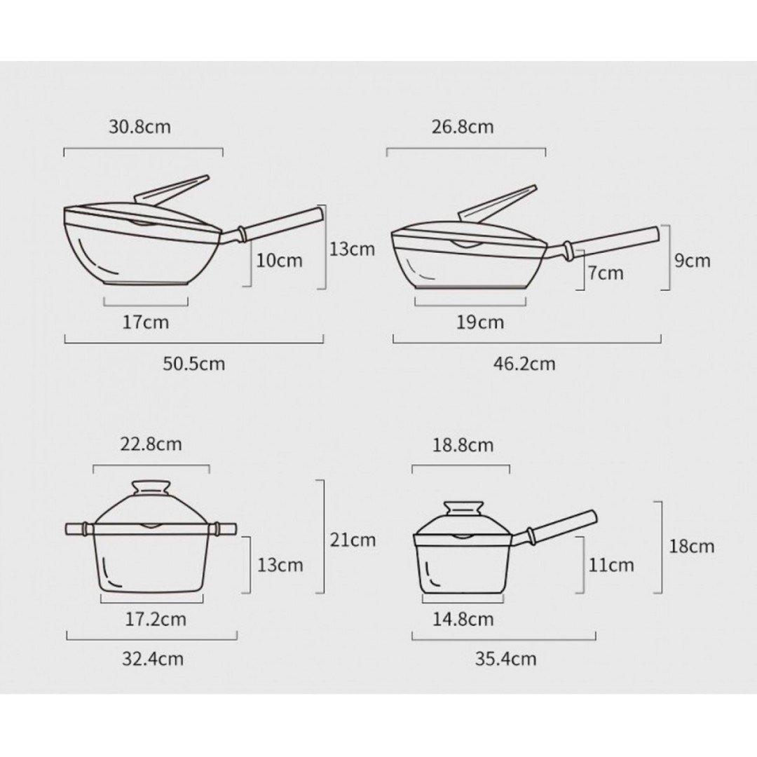 Набор посуды Xiaomi Taste Plus New Upgraded Series Cookware 4pcs