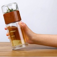 Чайная бутылка с двойным стеклом ситечком Qwerty Muggs (TB047)