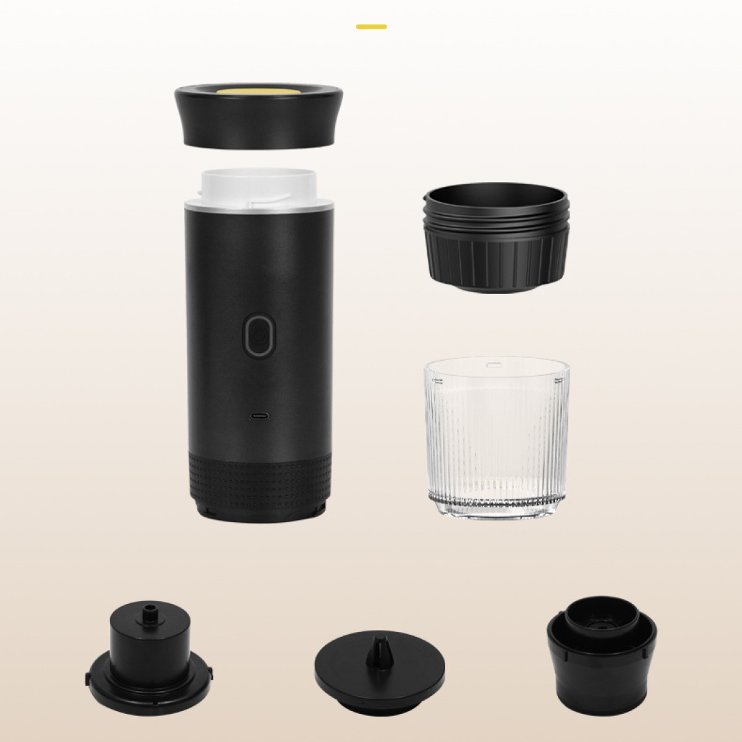 Портативная кофемашина Espresso KF-JN-02  с поддержкой капсул и молотого кофе, 20 бар, 2500 мАч*3, серый