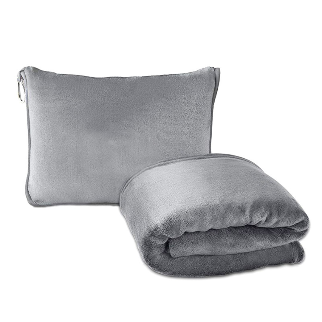 Дорожное одеяло - подушка, портативное, 2-в-1, Comfort, цвет серый