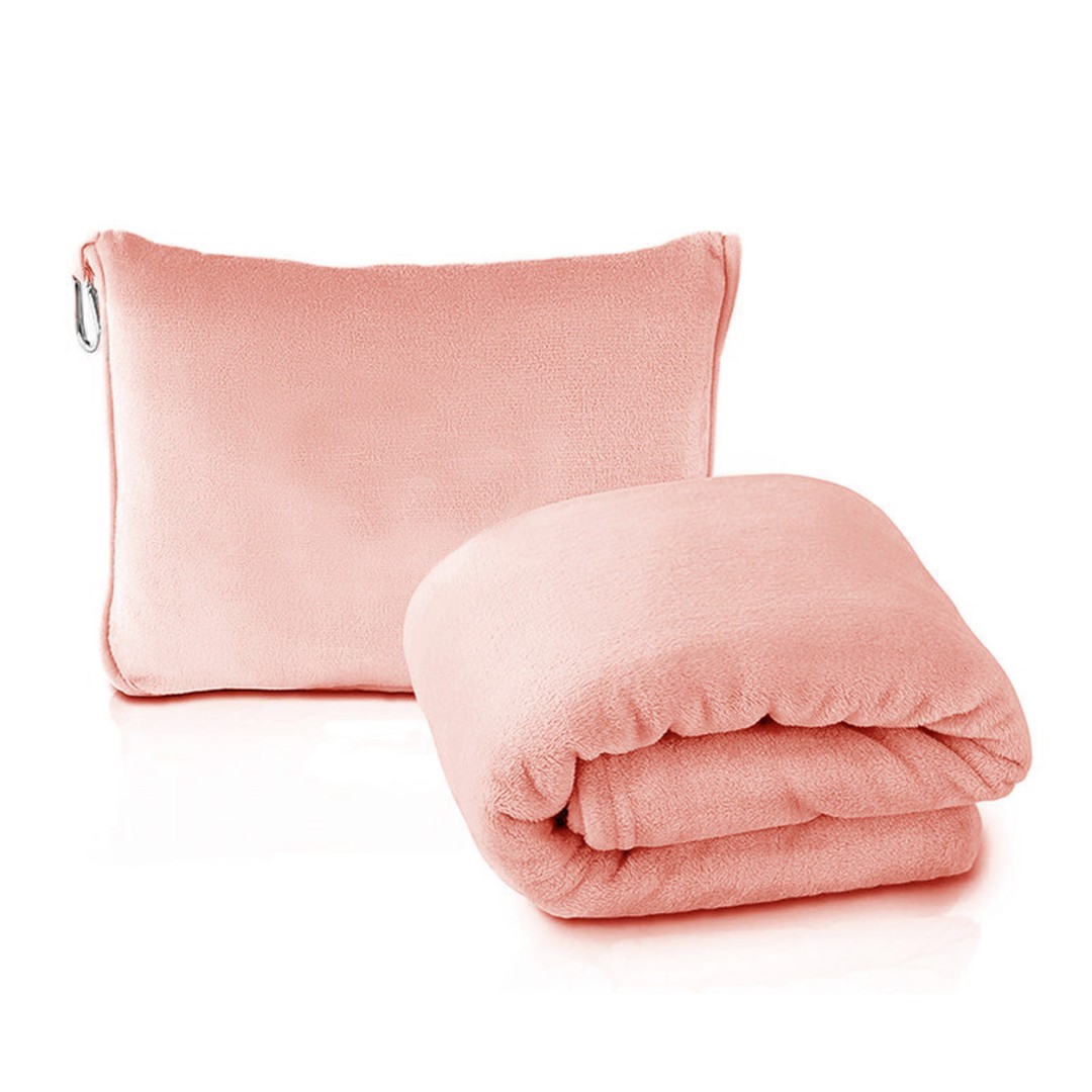 Дорожное одеяло - подушка, портативное, 2-в-1, Comfort,  цвет розовый