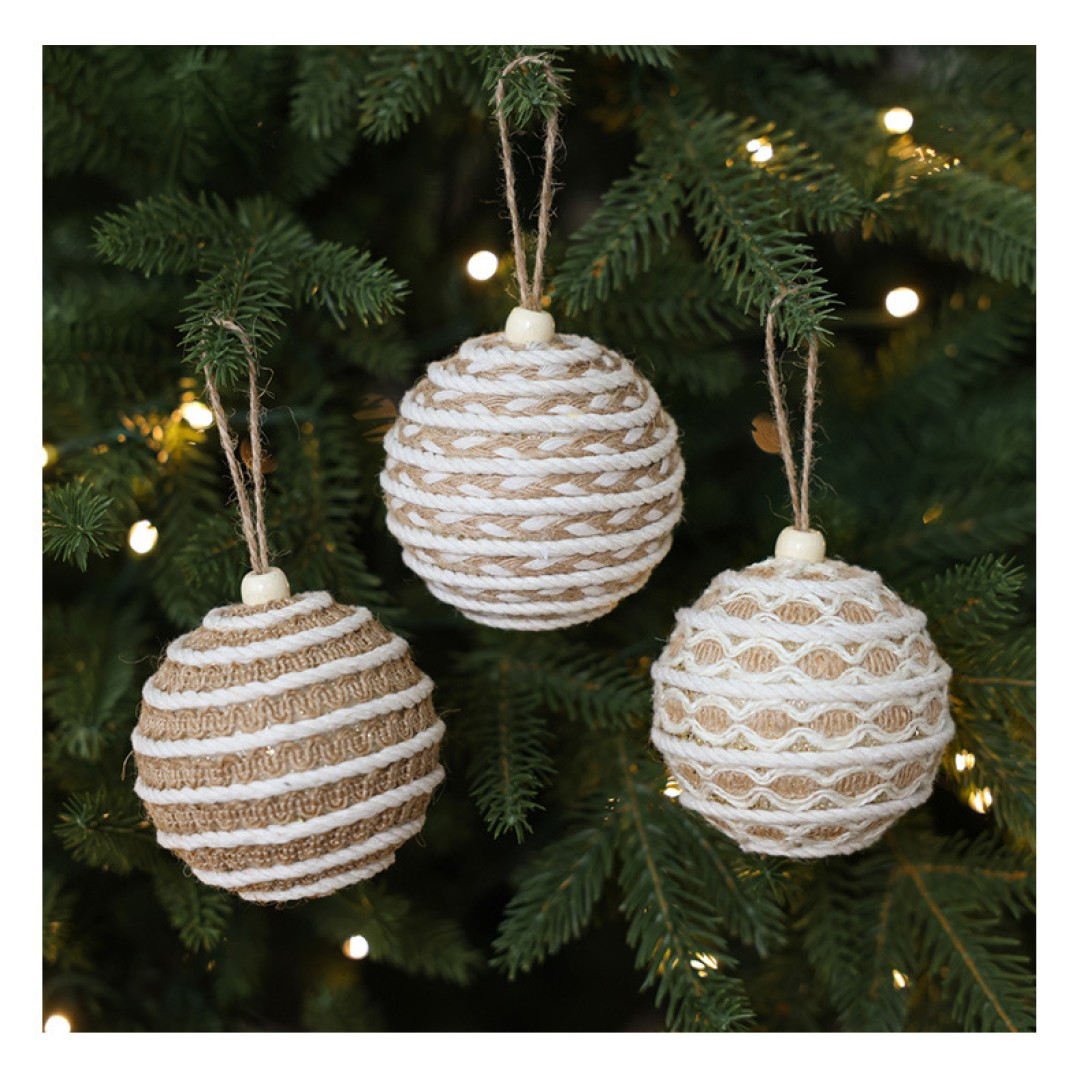 Новогодние шары из джута, в ассотритименте