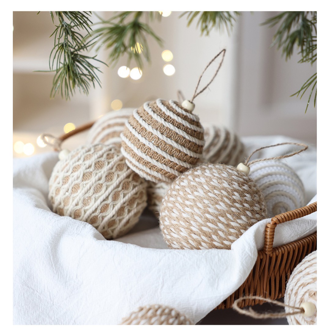 Новогодние шары из джута, в ассотритименте