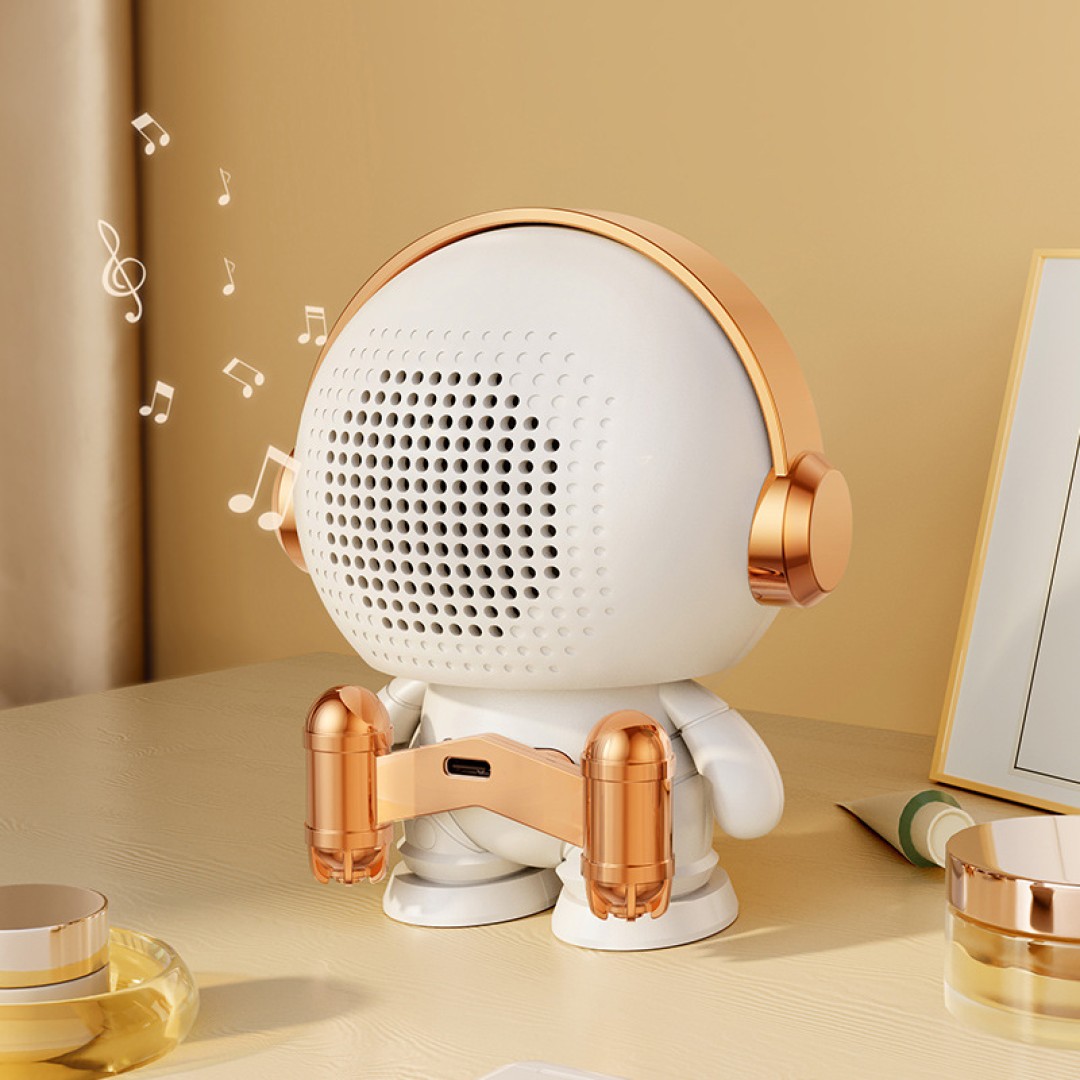 Астронавт К-29, беспроводной динамик Bluetooth 5.0, USB, белый + розовое золото