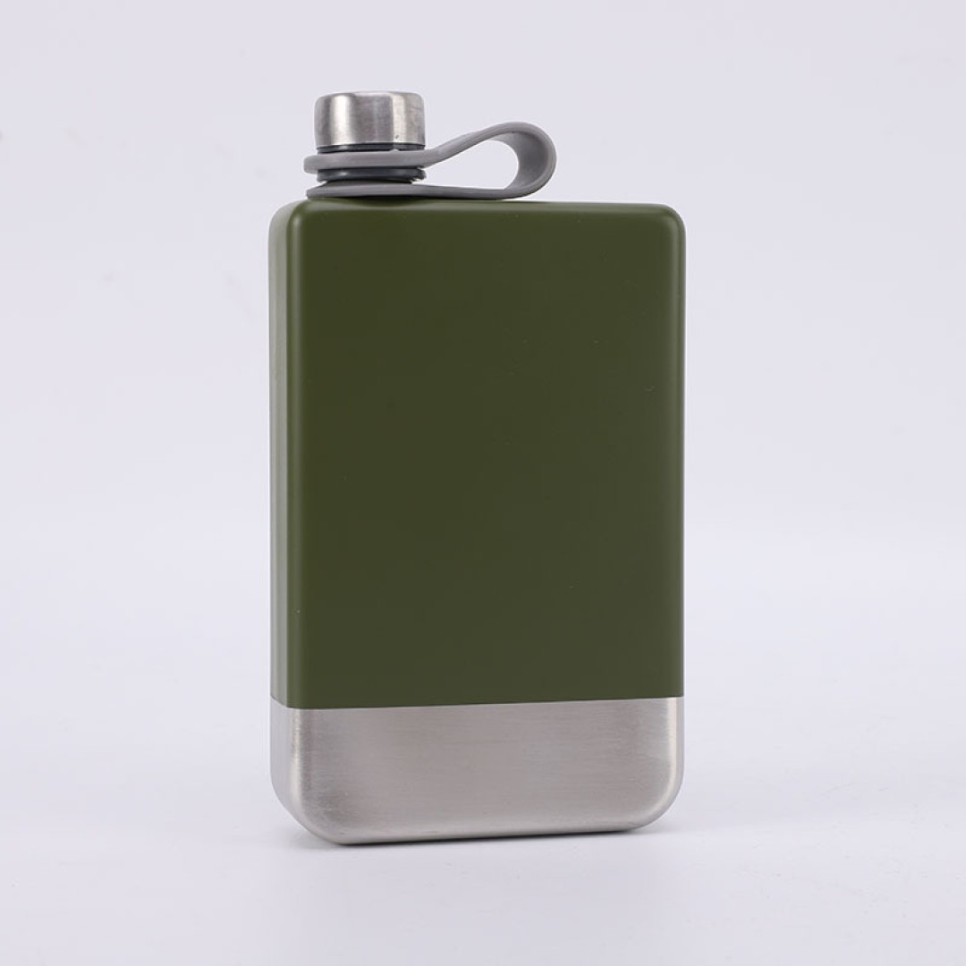 Фляжка для вина и других напитков Todenny stainless steel spray paint wine pot (TOP-F09), 260 мл, хаки