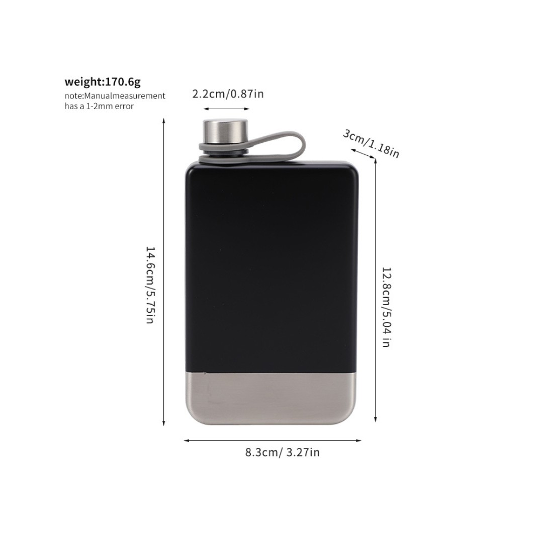 Фляжка для вина и других напитков Todenny stainless steel spray paint wine pot (TOP-F09), 260 мл, черный