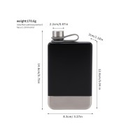 Фляжка для вина и других напитков Todenny stainless steel spray paint wine pot (TOP-F09), 260 мл, черный