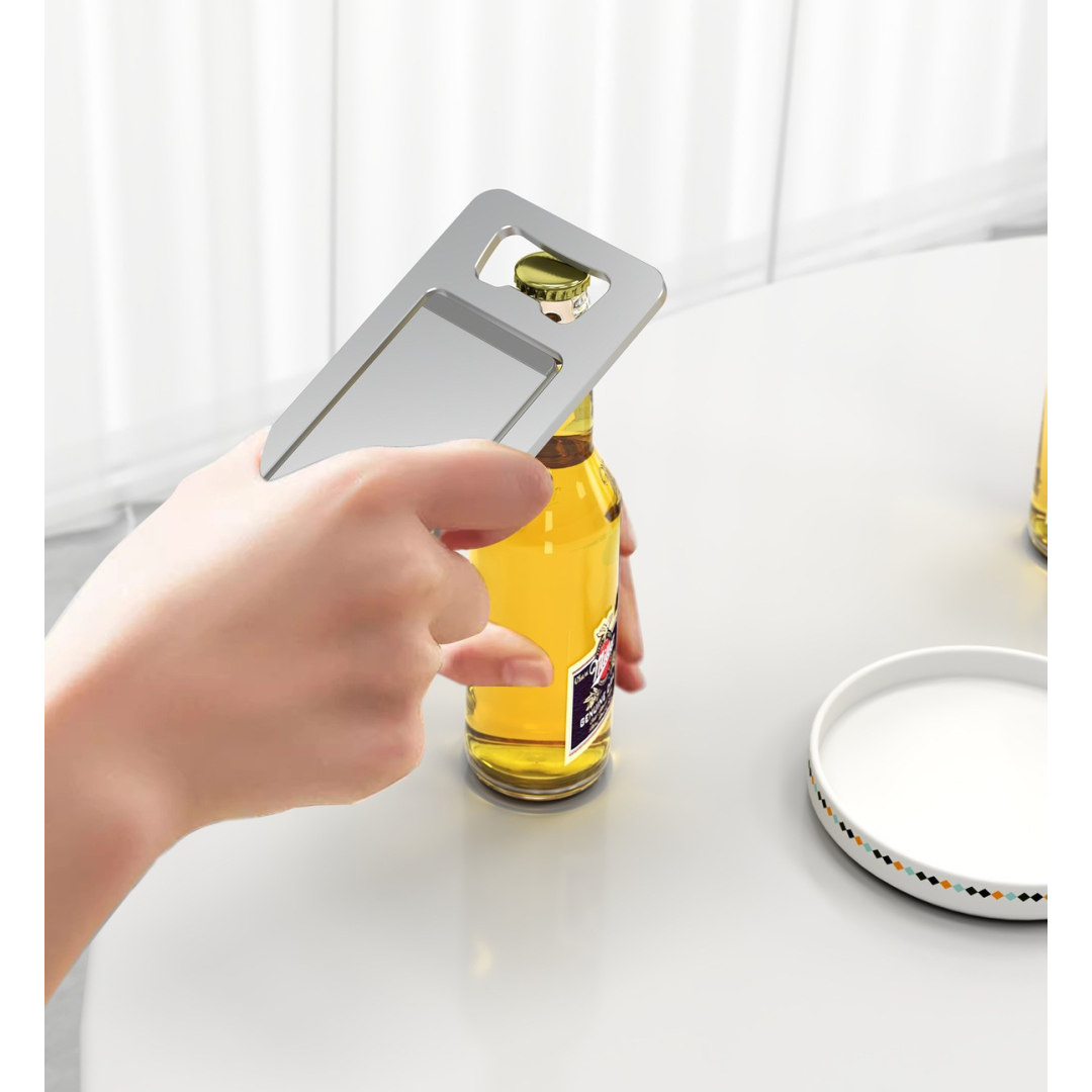 Складной держатель для мобильного телефона из алюминиевого сплава с открывалкой для бутылок, портативный, серебро