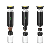 Портативная кофемашина Espresso KF-JN-02PRO2.0 с поддержкой капсул и молотого кофе, 20 бар, 150 мл, 2500 мАч*3, металлический черный