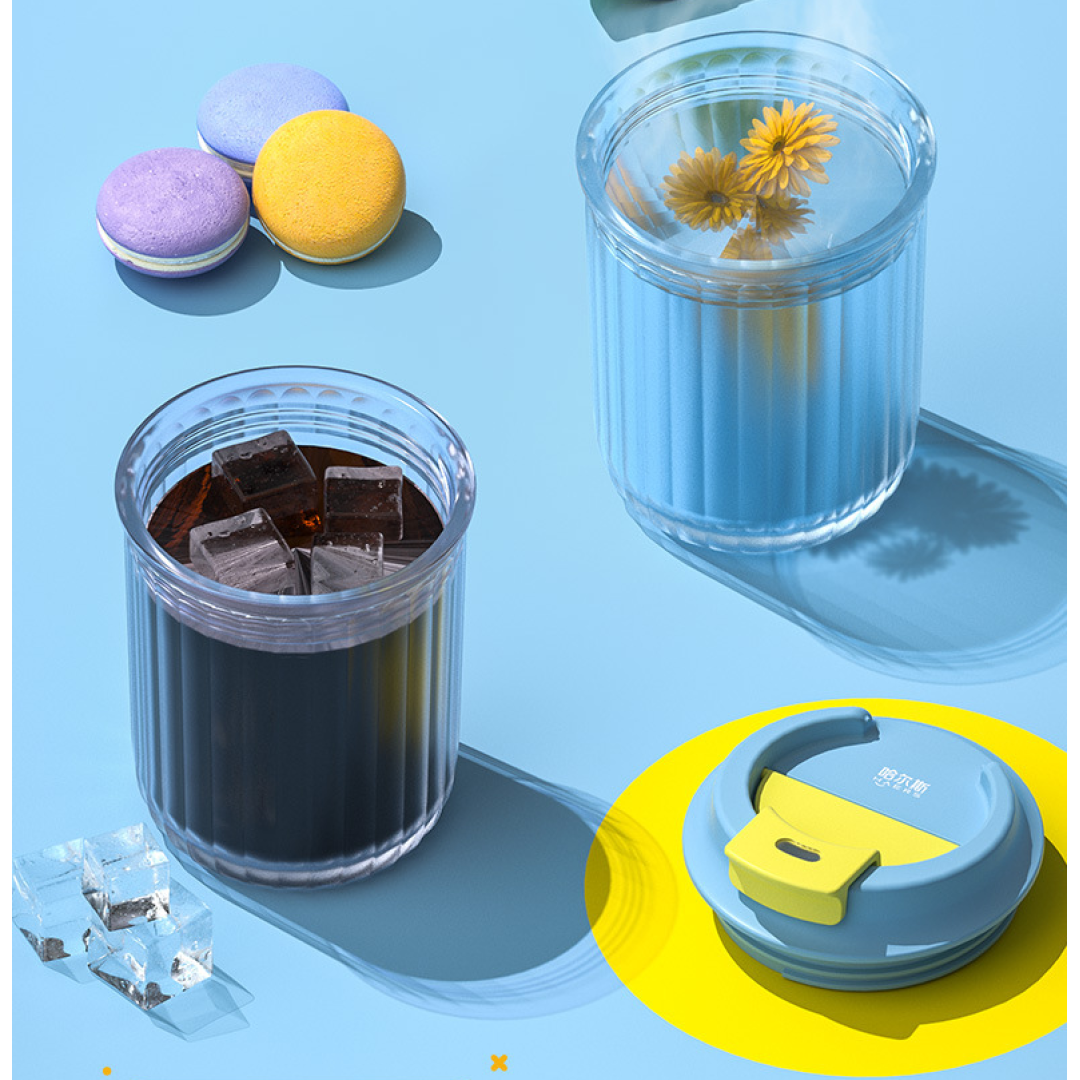 Стакан из тритана, портативный, 360 мл, Hals, Candy, мятный синий