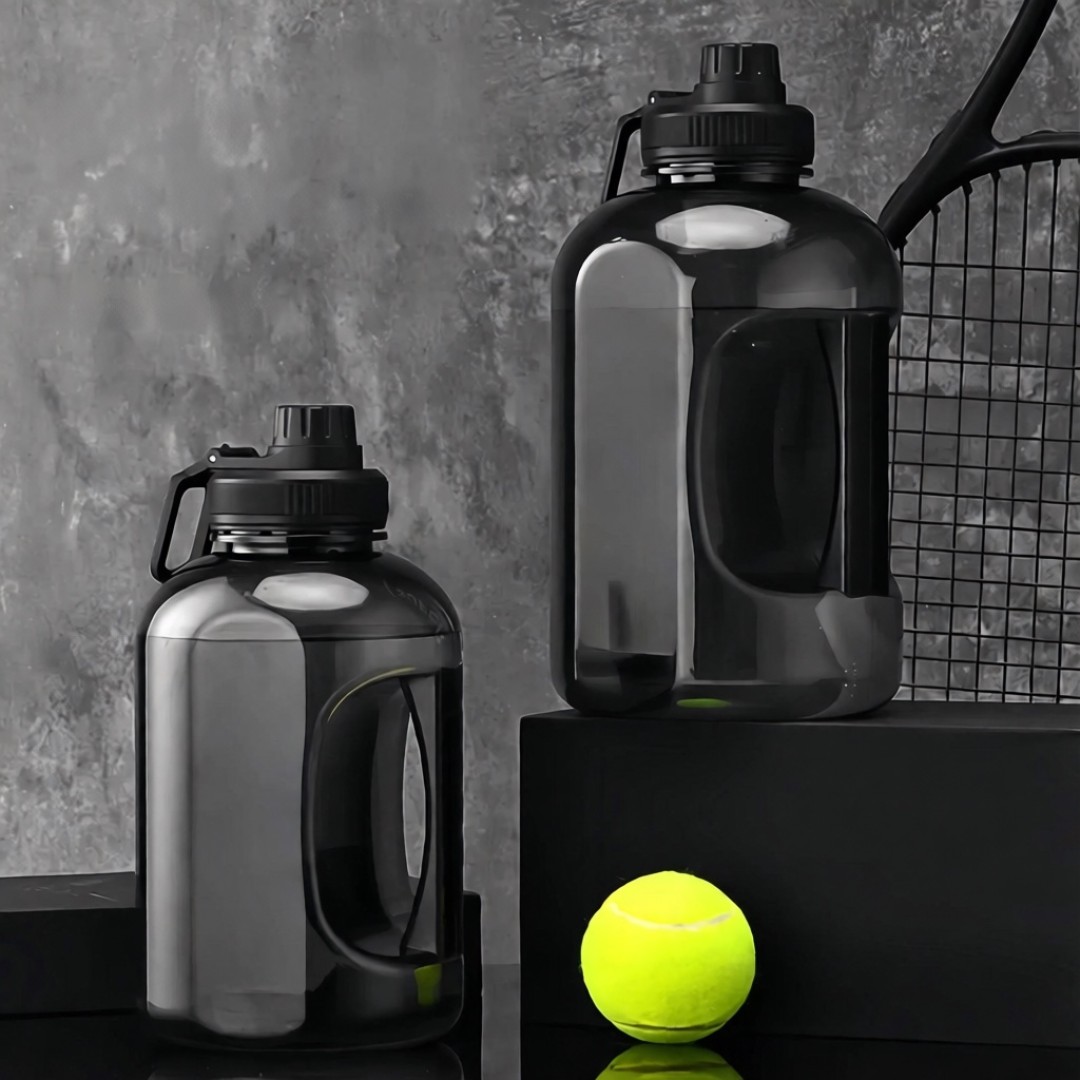 Спортивная бутылка для воды высокой емкости, 2500 мл, черный