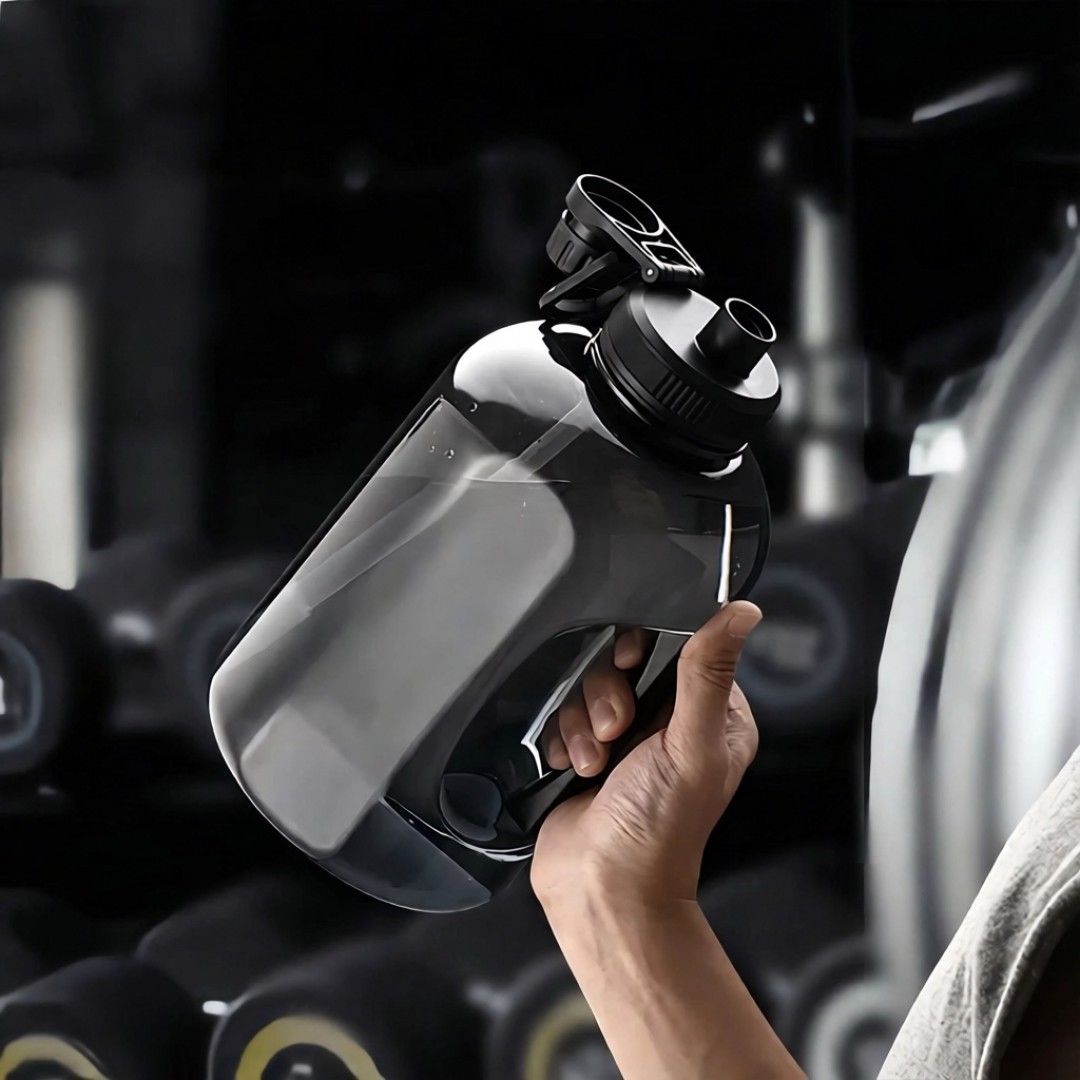 Спортивная бутылка для воды высокой емкости, 2500 мл, черный