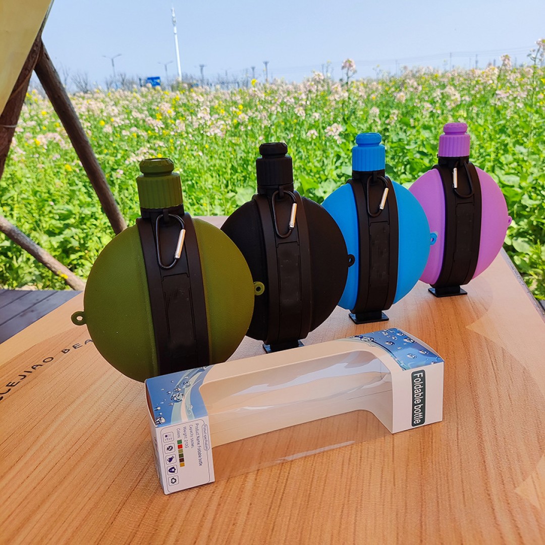 Фляжка с компасом, складная, портативная, 580 мл, армейский зелёный