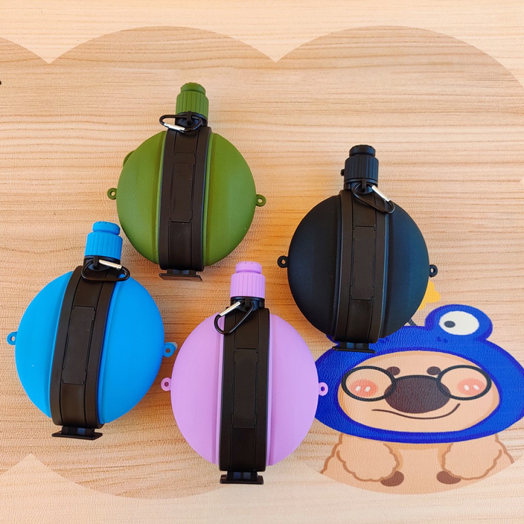 Фляжка с компасом, складная, портативная, 580 мл, армейский зелёный