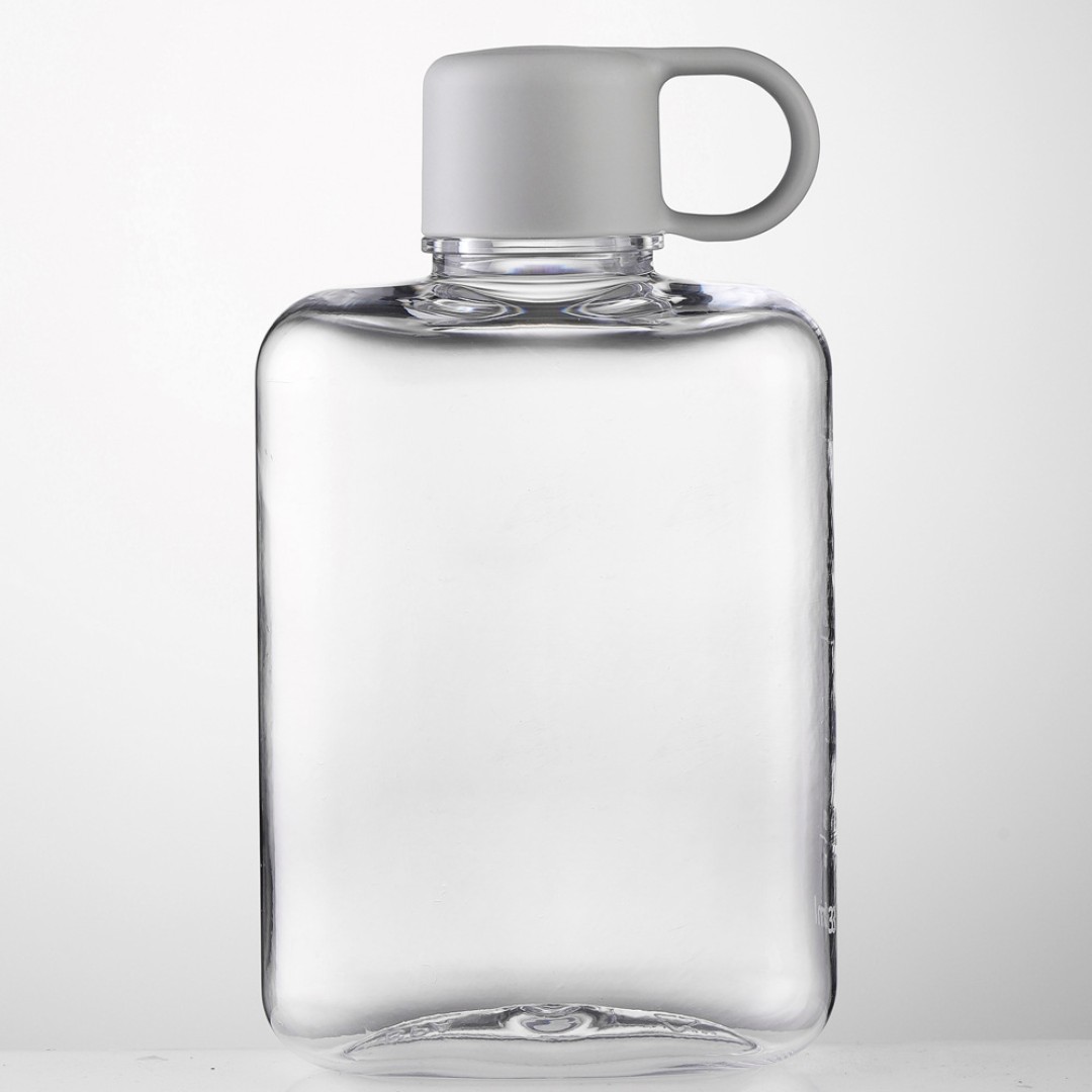 Квадратная фляжка для воды Ainmei, 360 мл, серая