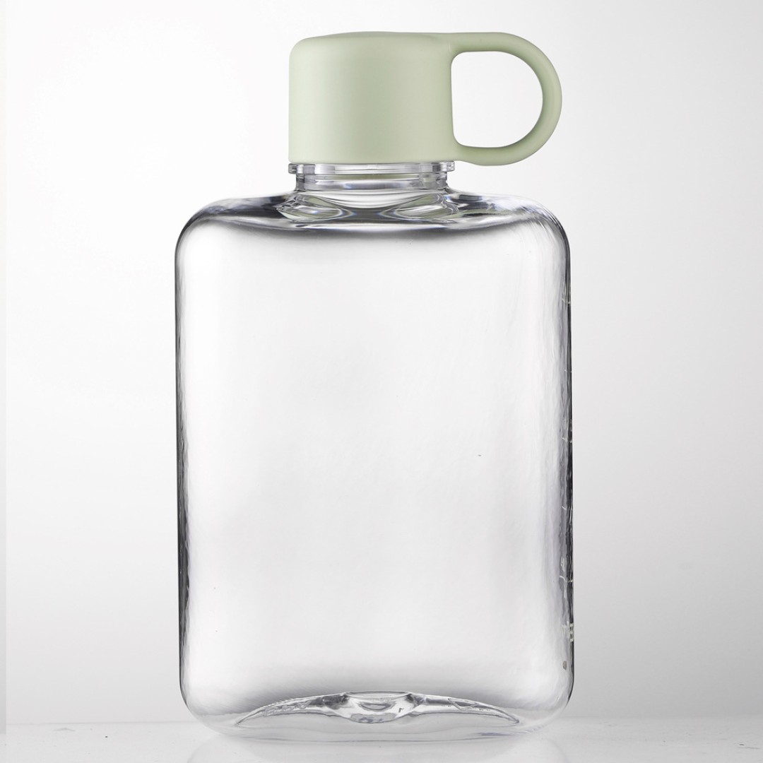 Квадратная фляжка для воды Ainmei, 360 мл, зеленая