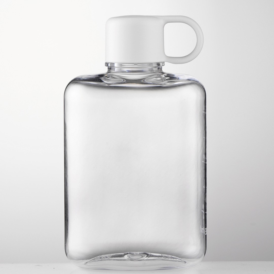 Квадратная фляжка для воды Ainmei, 360 мл, белая