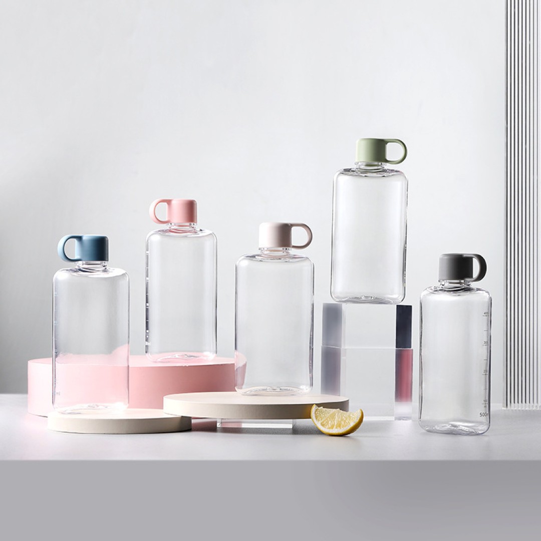 Квадратная фляжка для воды Ainmei, 360 мл, зеленая