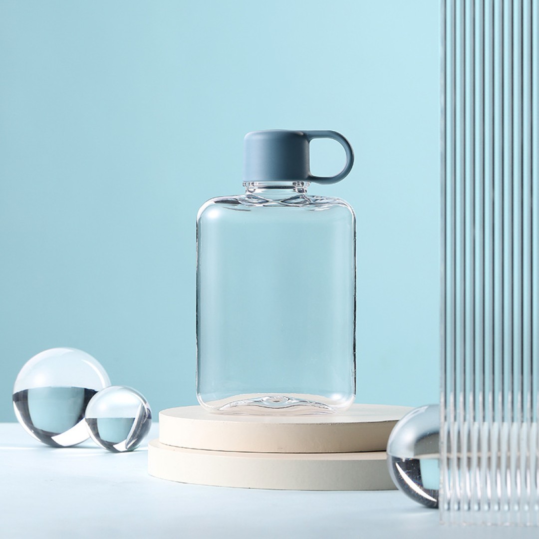 Квадратная фляжка для воды Ainmei, 360 мл, зеленая