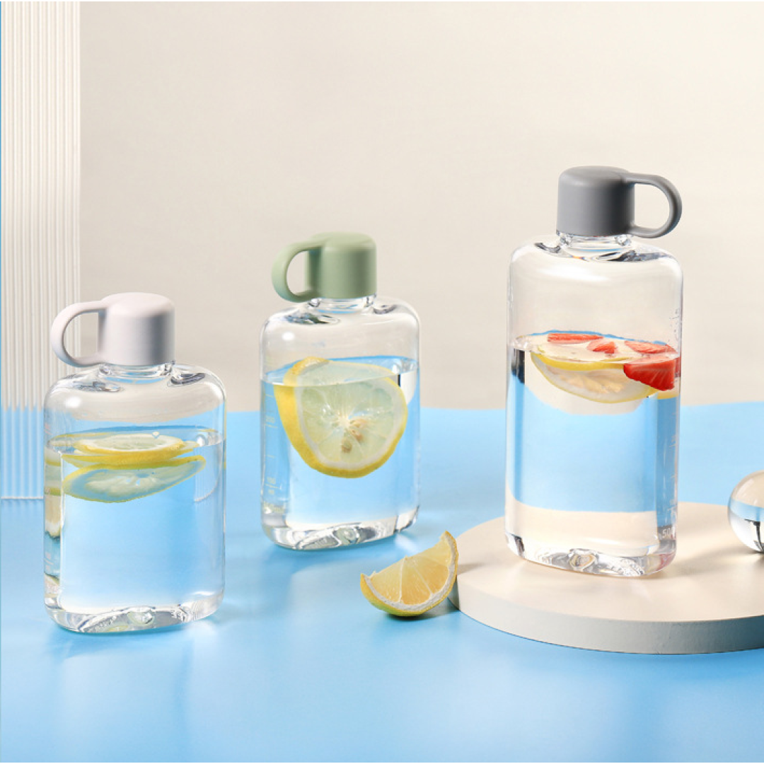 Квадратная фляжка для воды Ainmei, 360 мл, зеленая